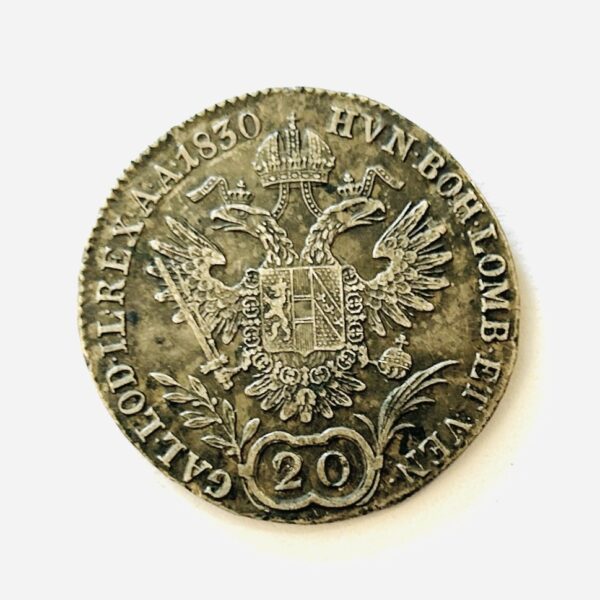 Stříbrná mince - 20 krejcar/kreuzer, 1830 C