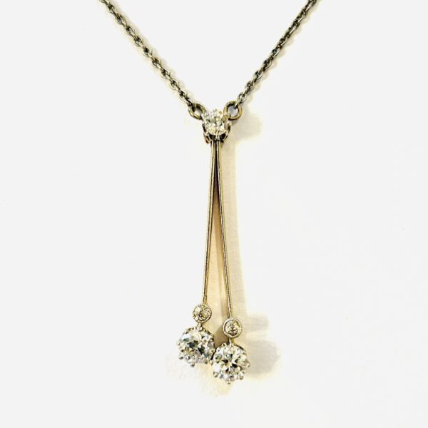 Zlatý art-deco koliér s diamanty 0,69 ct