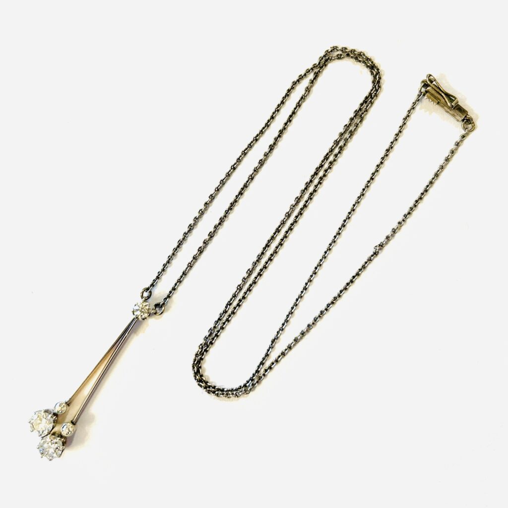 Zlatý art-deco koliér s diamanty 0,69 ct